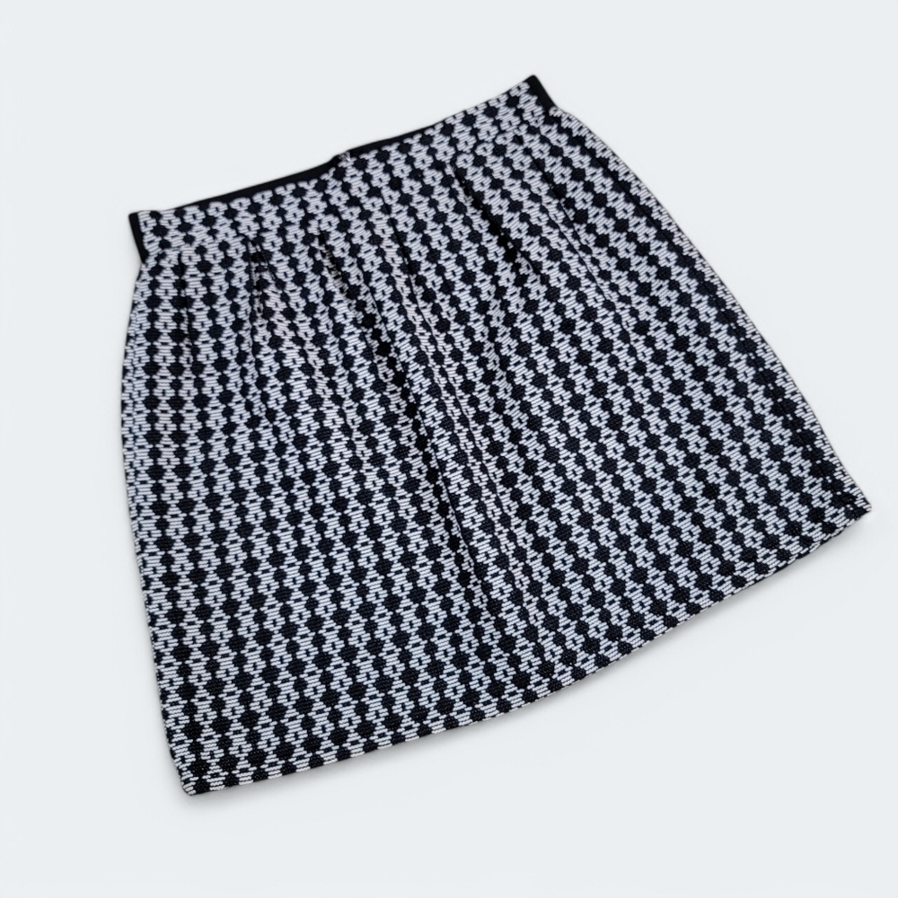 Reserved Black and White Pleated A-Line Skirt UK 14 = US 10